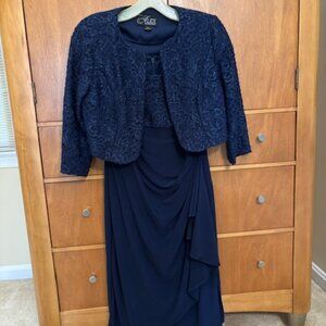 Petite Alex Evenings 4P Formal Blue Dress